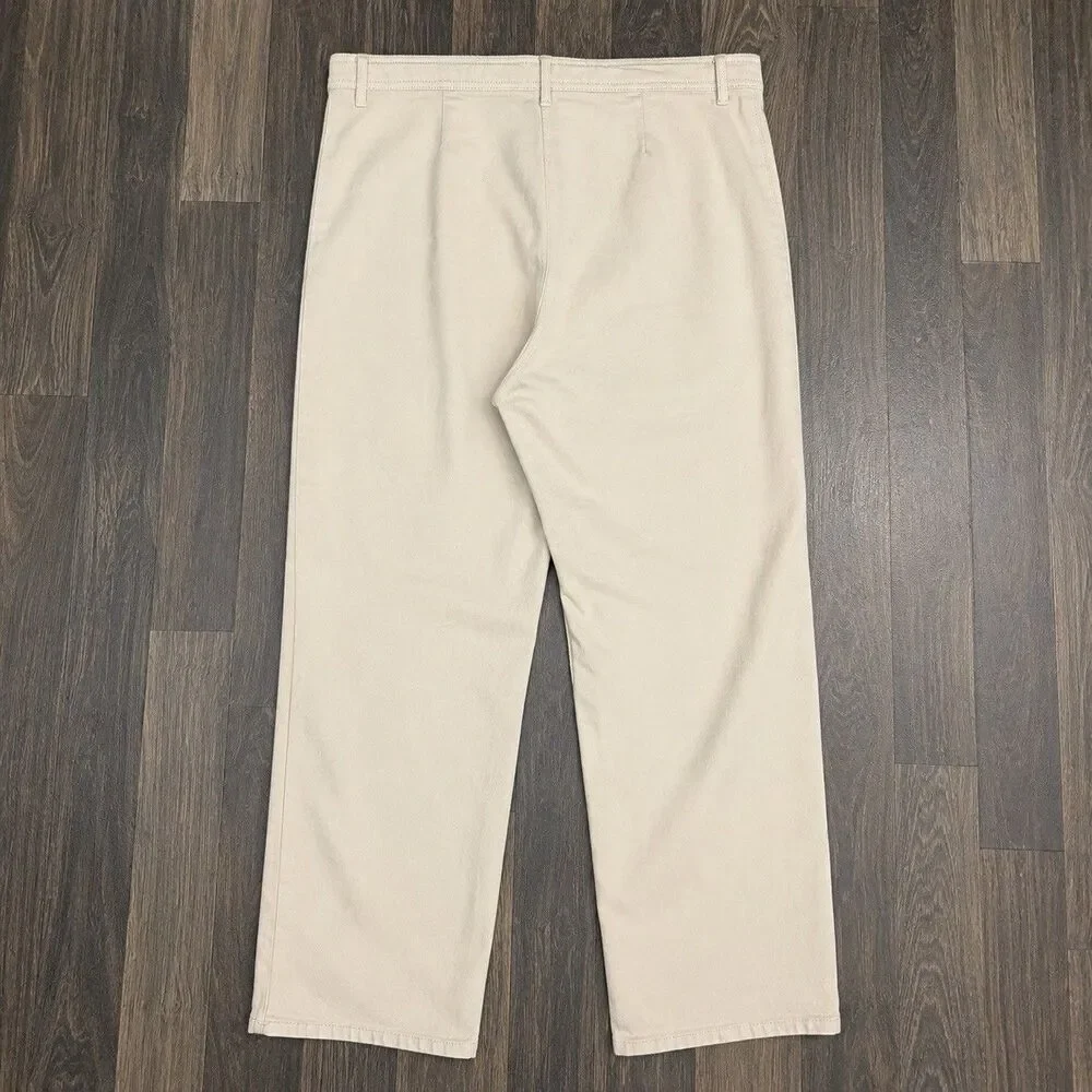 Wilfred Free Aritzia Modern Utility Straight Leg Women’s Pants Cream Sz 12 36x31